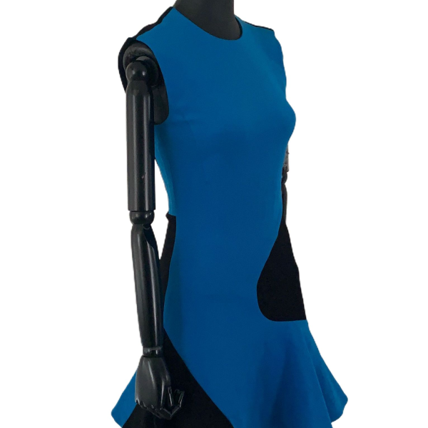 Vestido Emilio Pucci Tecido Azul C/ Preto
