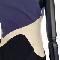 Vestido Emílio Pucci Tecido Estampado Azul Preta e Off-White