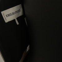Vestido Emilio Pucci Tecido Manga Longa Preta - Detalhe Seda Bege
