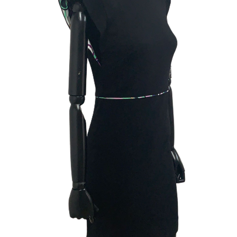 Vestido Emílio Pucci Tecido Preta Manga Babado