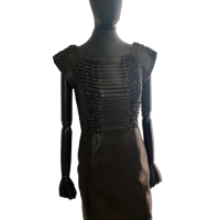 Vestido Gucci Couro Preto-40
