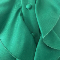 Vestido Gucci Longo Seda Verde Babado - 42 