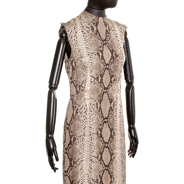 Vestido Lanvin Seda Estampa Python