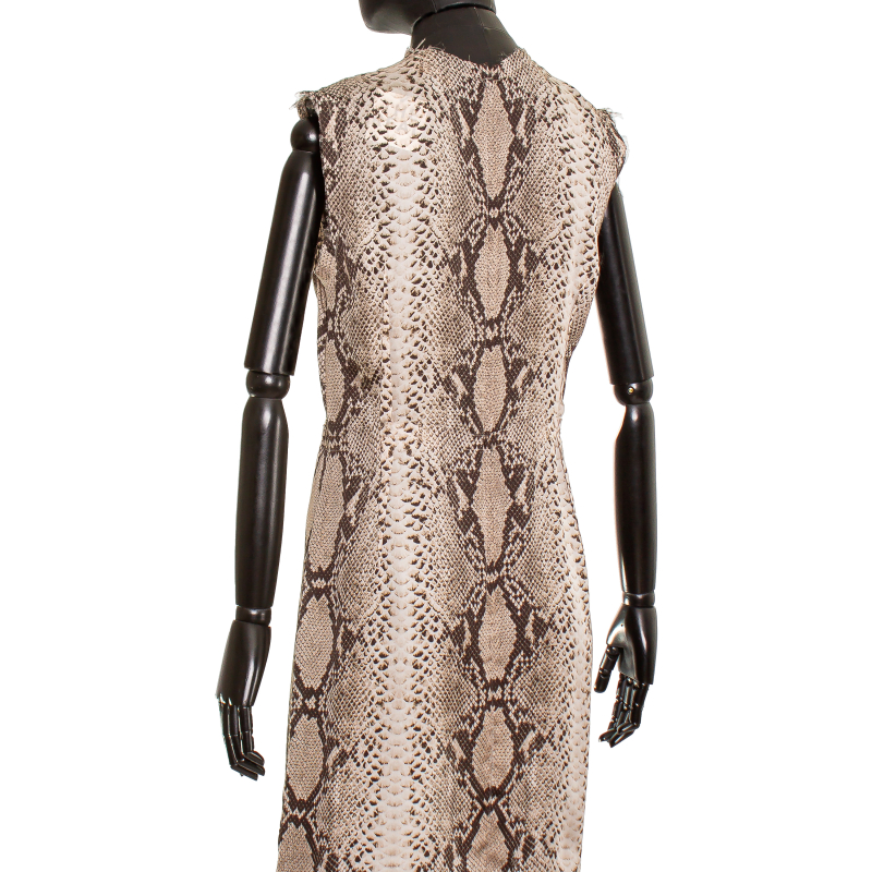 Vestido Lanvin Seda Estampa Python