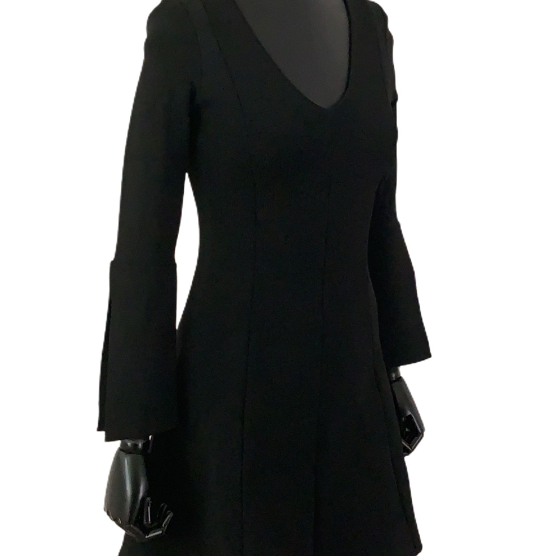 Vestido Lolitta Viscose Manga Longa Preta