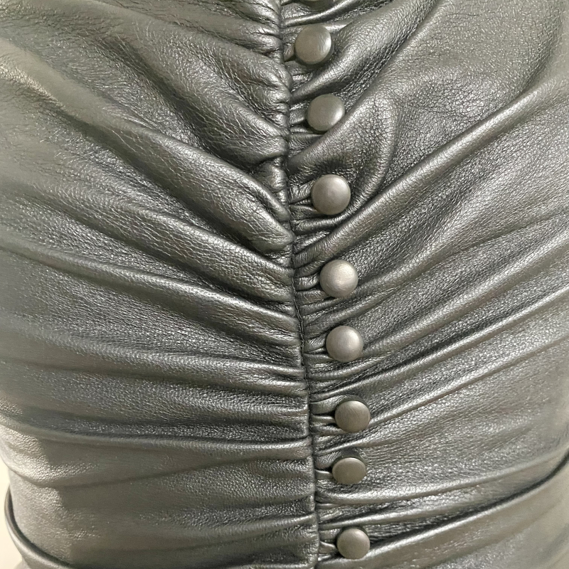 Vestido Lu Monteiro Couro Preta