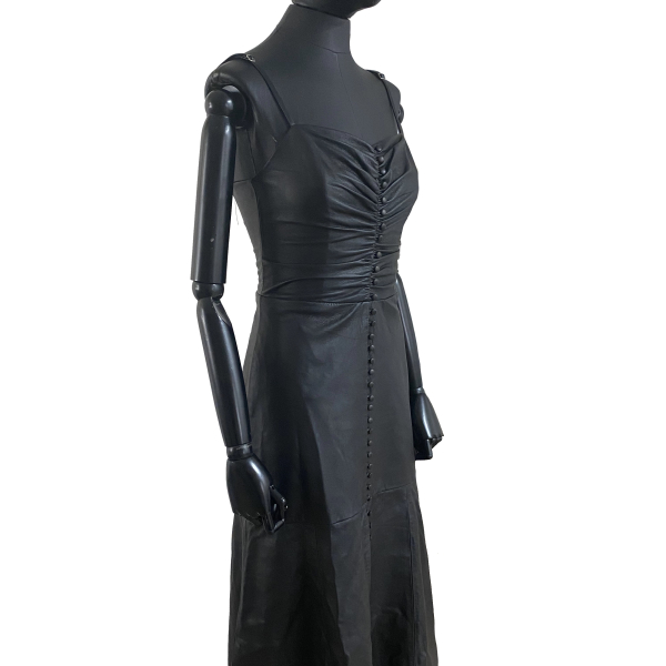 Vestido Lu Monteiro Couro Preta Vestido Lu Monteiro Couro Preta
