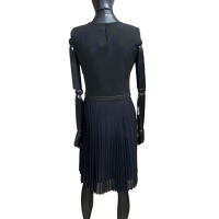 Vestido Maje Preto Babado Seda