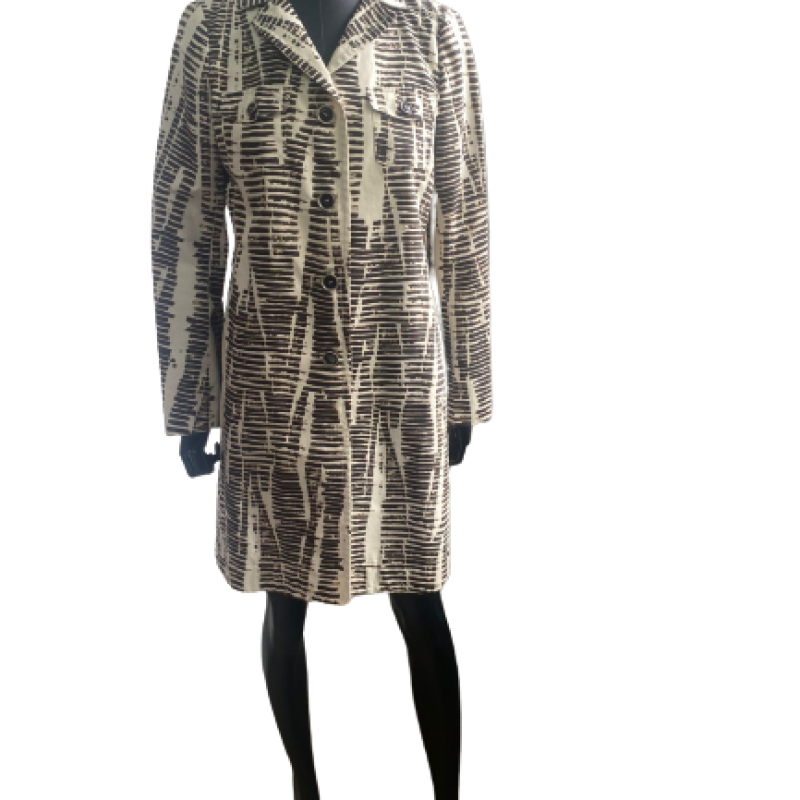 Vestido Max Mara Bege Estampado-42 Vestido Max Mara Bege Estampado-42