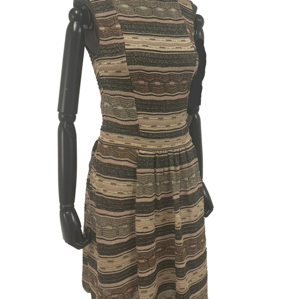 Vestido Missoni Lurex Listrada Dourada 40