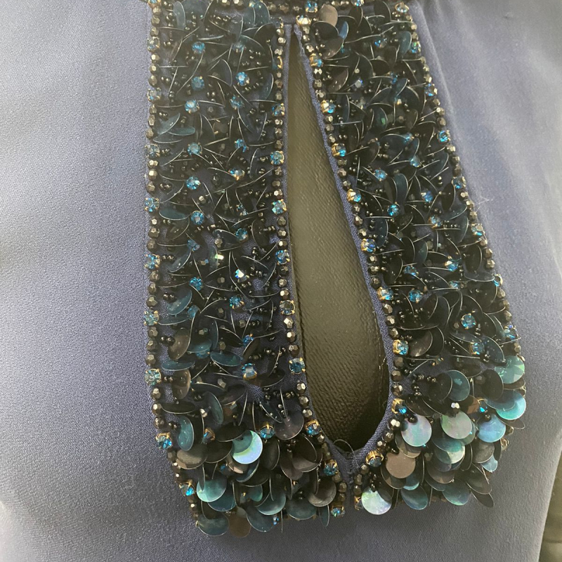 Vestido Miu Miu Azul Embellished - 38