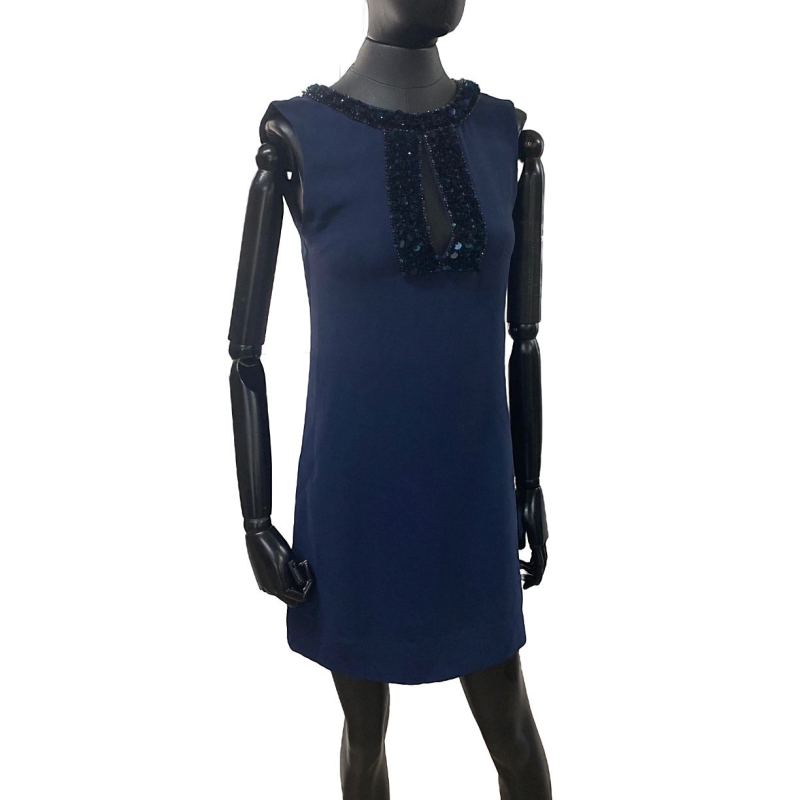 Vestido Miu Miu Azul Embellished - 38 Vestido Miu Miu Azul Embellished - 38