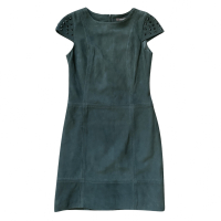 Vestido Mixed Couro Verde