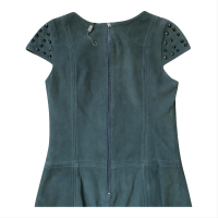Vestido Mixed Couro Verde