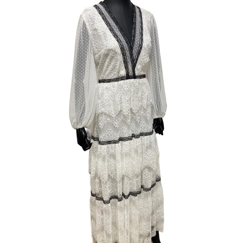 Vestido NK Longo Branco Renda - 36