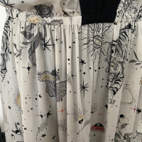 Vestido NK Seda Off-White Estampado - 36 