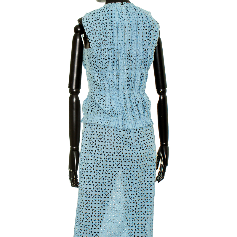 Vestido Nina Ricci Longo Vazado Azul