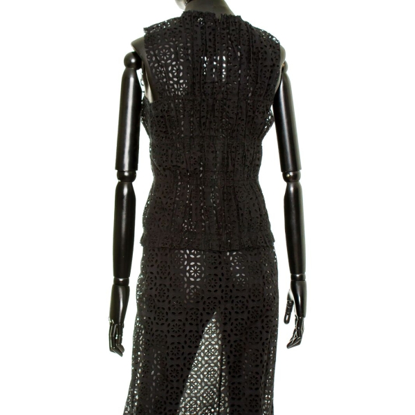 Vestido Nina Ricci Longo Vazado Preto