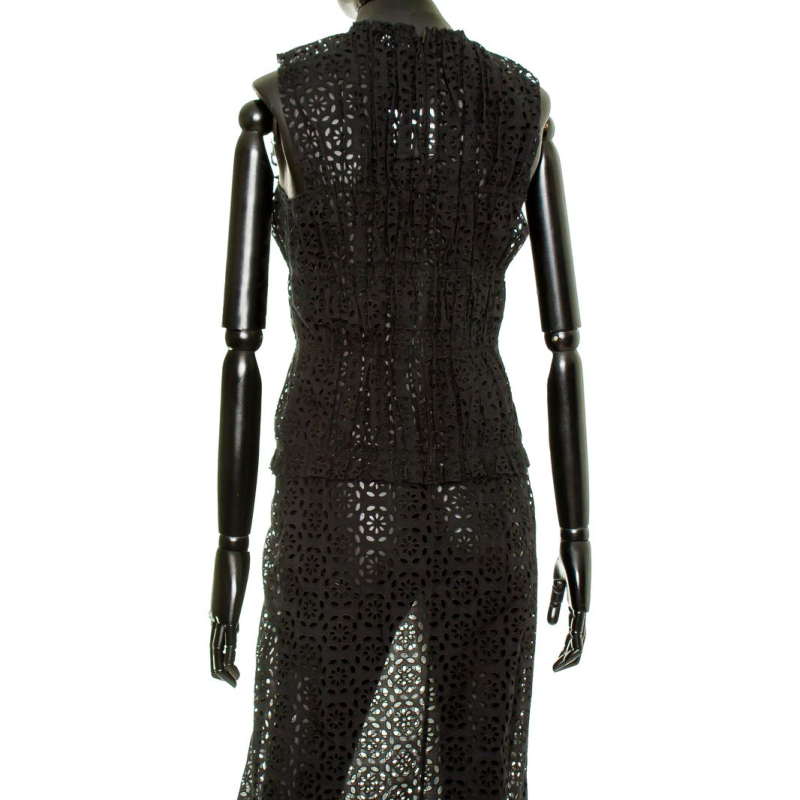 Vestido Nina Ricci Longo Vazado Preto Vestido Nina Ricci Longo Vazado Preto