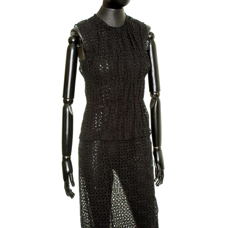 Vestido Nina Ricci Longo Vazado Preto Vestido Nina Ricci Longo Vazado Preto