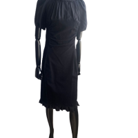 Vestido Nina Ricci Seda Rendado Preto- 40