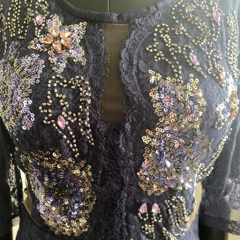 Vestido Patrícia Bonaldi Azul Embellished Festa-42