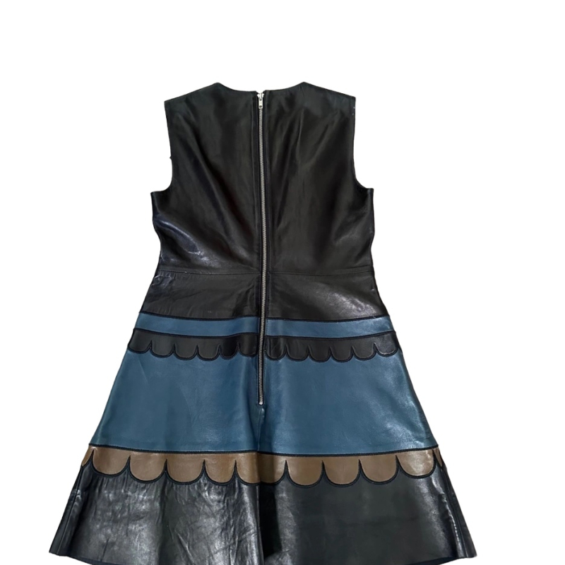 Vestido Red Valentino Couro Preto-40