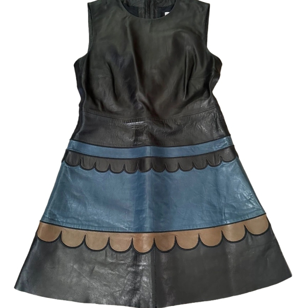 Vestido Red Valentino Couro Preto-40