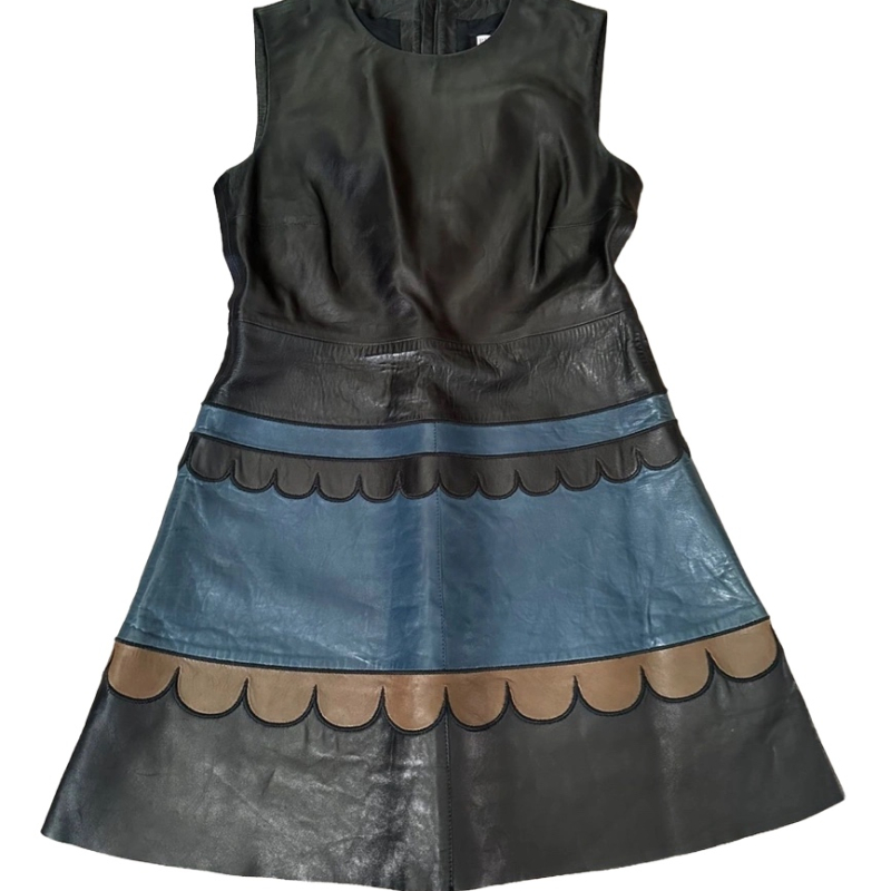 Vestido Red Valentino Couro Preto-40