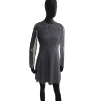Vestido Red Valentino Renda Cinza Embellished-40