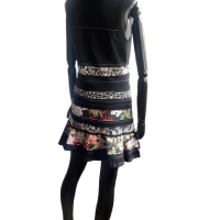 Vestido Roberto Cavalli Renda Preto Estampado- P 