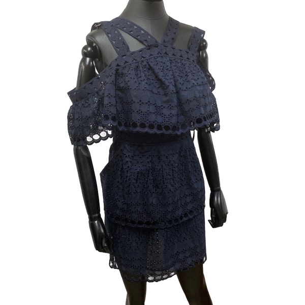 Vestido Self-Portrait Embellished Azul Marinho - 36