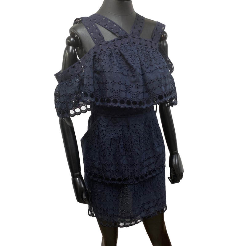 Vestido Self-Portrait Embellished Azul Marinho - 36