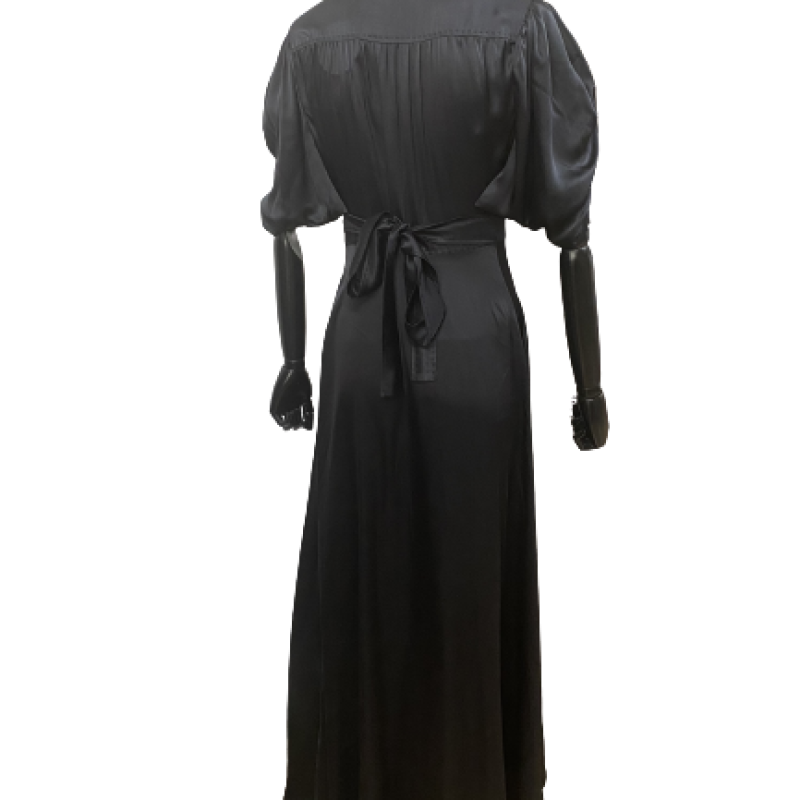Vestido Stella McCartney Cetim preto longo 40 Vestido Stella McCartney Cetim preto longo 40