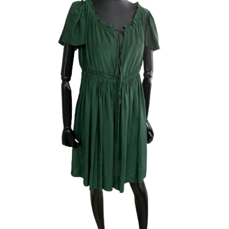 Vestido Stella McCartney Seda Verde-36 Vestido Stella McCartney Seda Verde-36