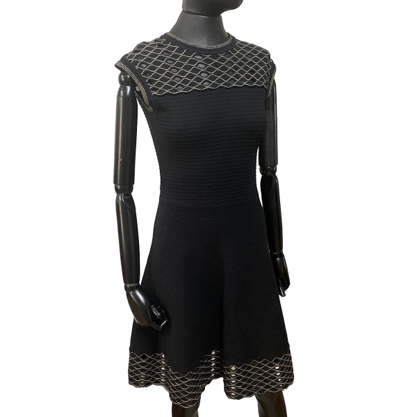 Vestido Ted Baker Preto Embellished Dourado - 36