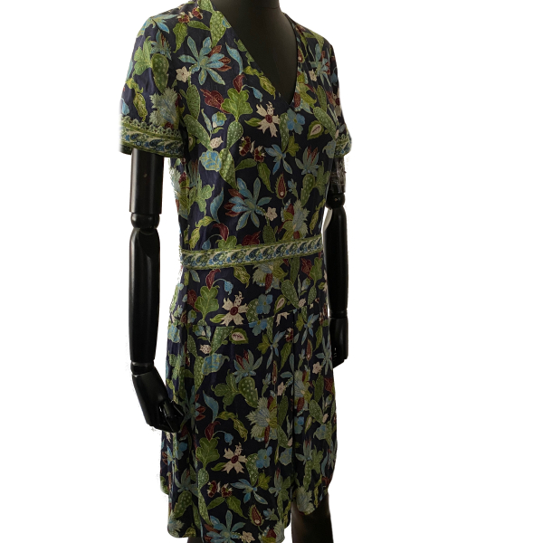 Vestido Tory Burch Azul Estampa Flores 