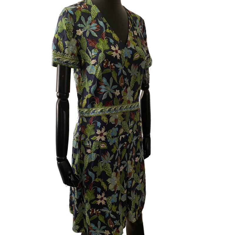 Vestido Tory Burch Azul Estampa Flores 