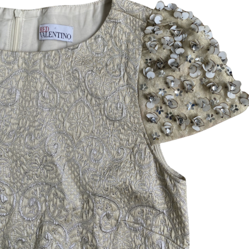 Vestido Valentino Embellished Bege - 42
