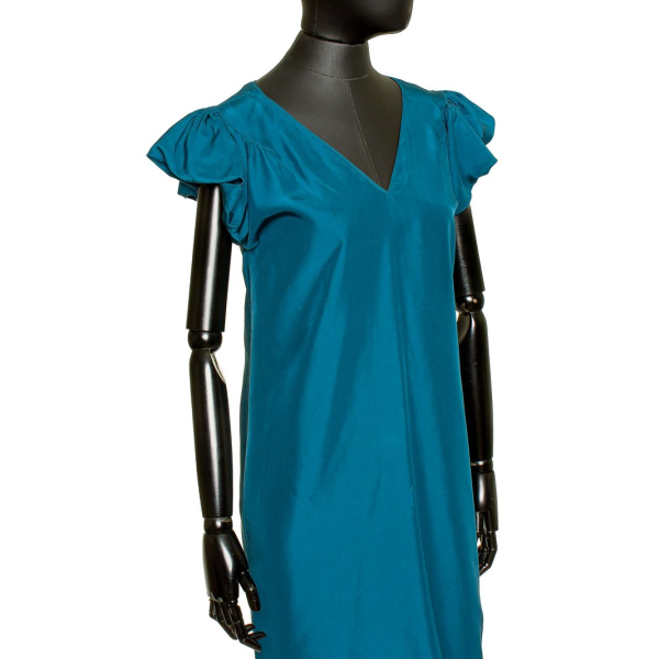 Vestido Yves Saint Laurent Seda Azul-38