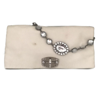 Bolsa Clutch Miu Miu Embellished Evening Branca