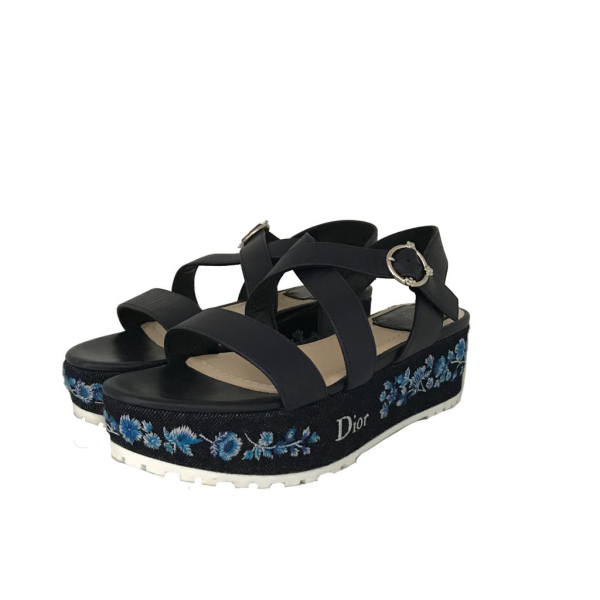 Sandália Christian Dior Azul Marinho Sandália Christian Dior Azul Marinho