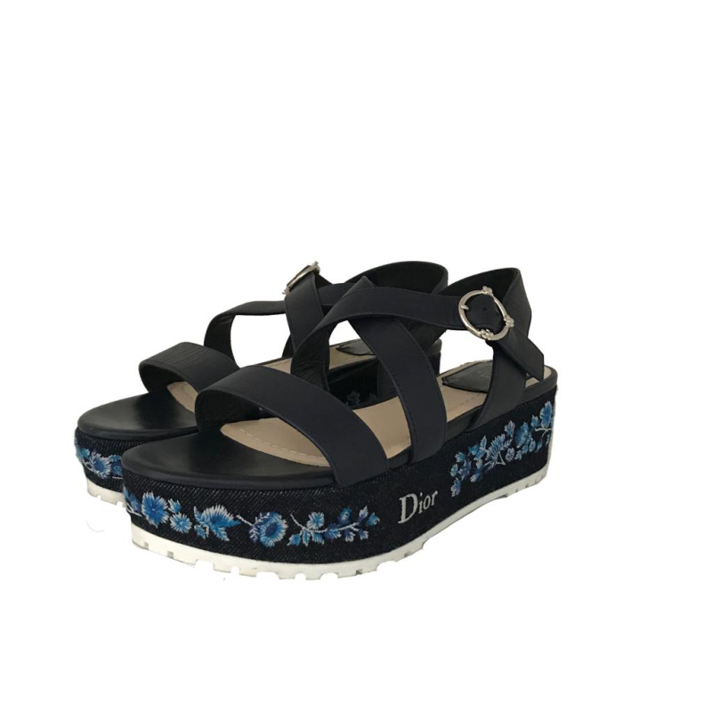 Sandália Christian Dior Azul Marinho Sandália Christian Dior Azul Marinho