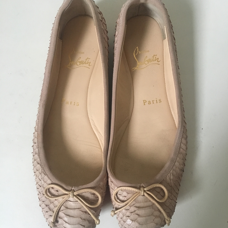 Sapatilha Christian Louboutin Python Nude - 35