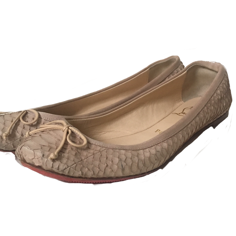 Sapatilha Christian Louboutin Python Nude - 35
