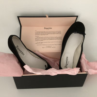 Sapatilha Repetto Camurça Preta Glitter Nova