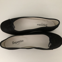 Sapatilha Repetto Camurça Preta Glitter Nova