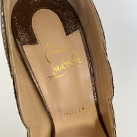 Peep Toe Christian Louboutin Silver Metallic Torsatoe Glitter